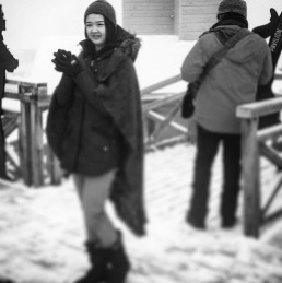Tutor Yuet Ling at Kazakhstan. Almaty City Shymbulak Ski Resort.